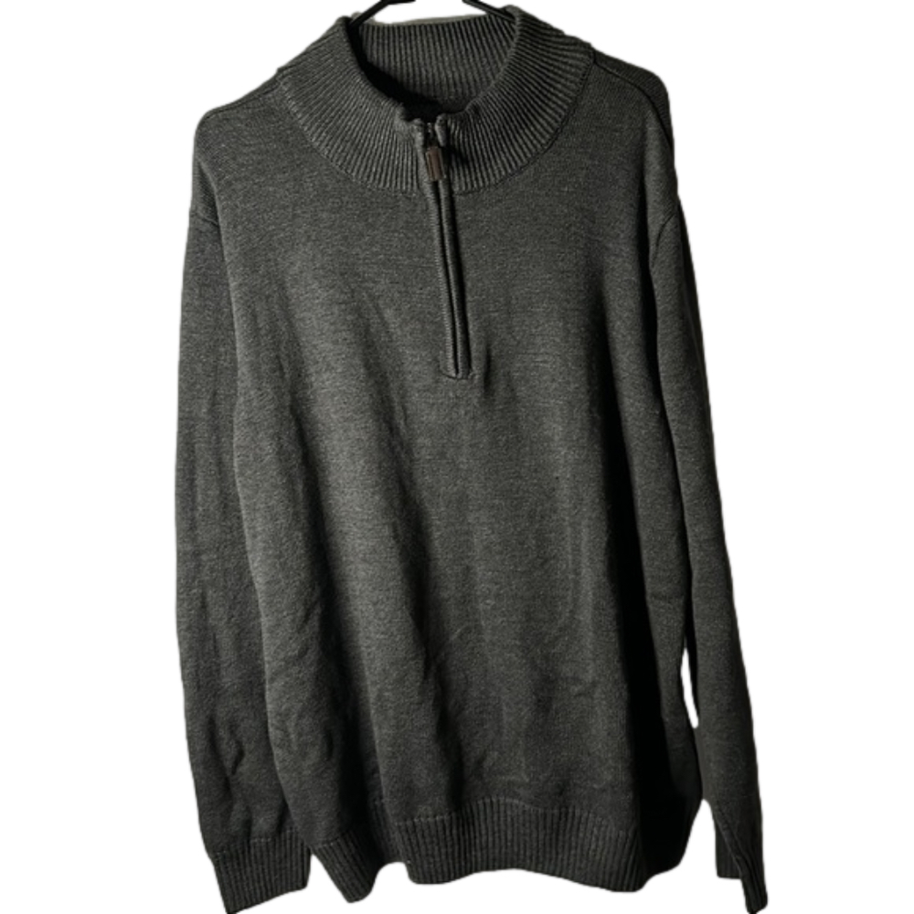Simply Styled Argyle Sweater Gray Quarter Zip Size XL NEW